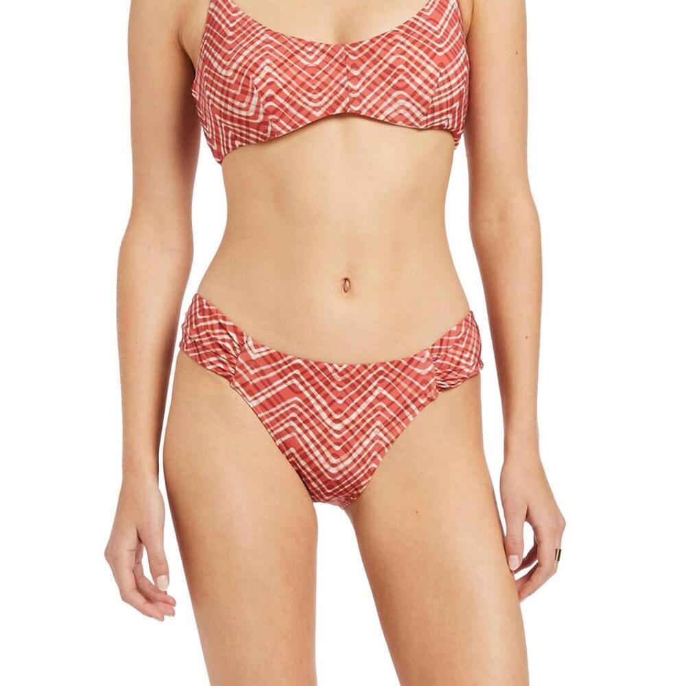 NEW JETS bonita ruched hipster swim bikini bottom in maple